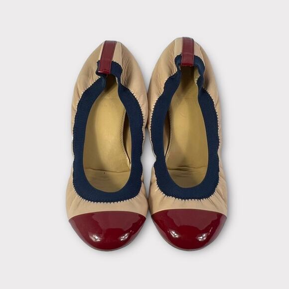 J.Crew Mila Cece Leather Cap Toe Ballet Flats Size 7 - Picture 1 of 9